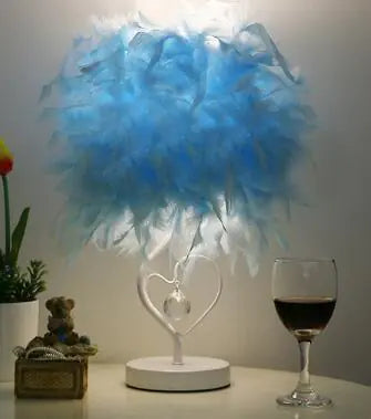 Style Loft Collection LED Feather Heart Crystal Table Lamp