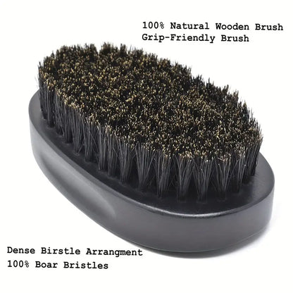 Style Loft Collection Beard Grooming Kit with Wooden Comb, Boar Bristle Brush, and Steel Scissors