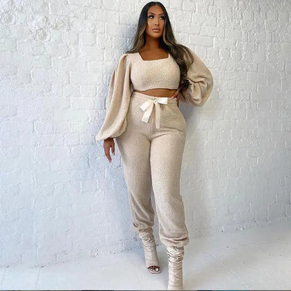 Style Loft Collection Lantern Sleeve Outfit Set