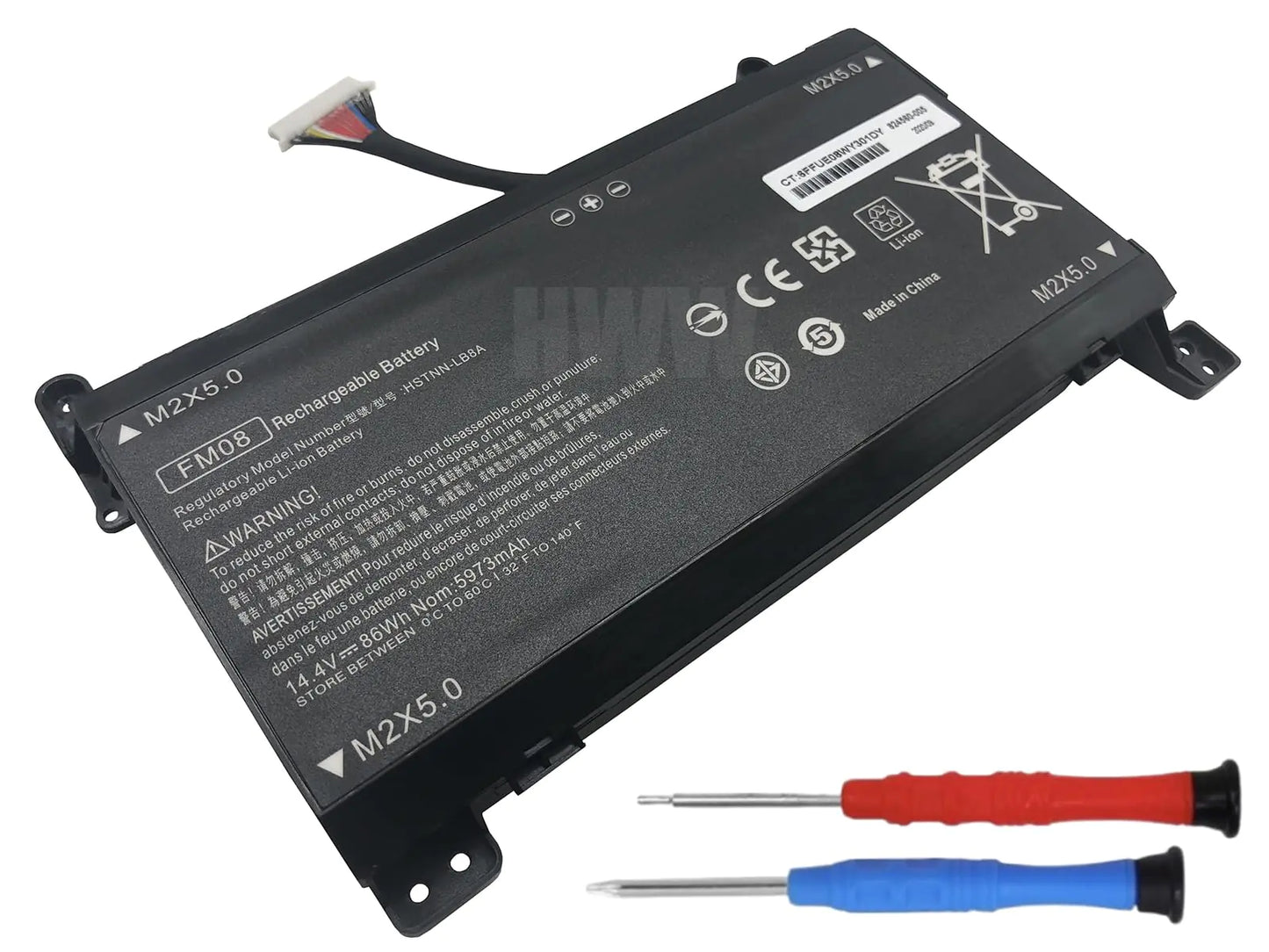 Style Loft Collection HWW 16 Cables 14.4V 86Wh 5973mAh FM08 Battery Compatible with HP Omen 17-AN013TX 17-AN014TX 17-AN014NG 17-an008ur HSTNN-LB8A HSTNN-LB8B 922753-421 922977-855 TPN-Q195 Series