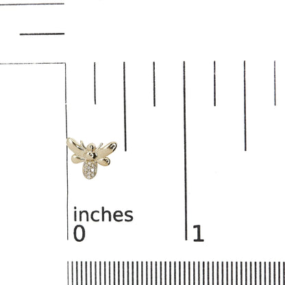 Style Loft Collection Bumble Bee 10K Yellow Gold Diamond Accented Stud Earring (H-I Color, I1-I2 Clarity)