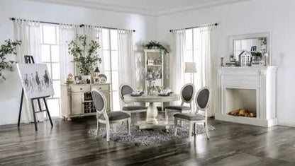 Style Loft Collection Antique White and Grey Side Chairs Set Of 2