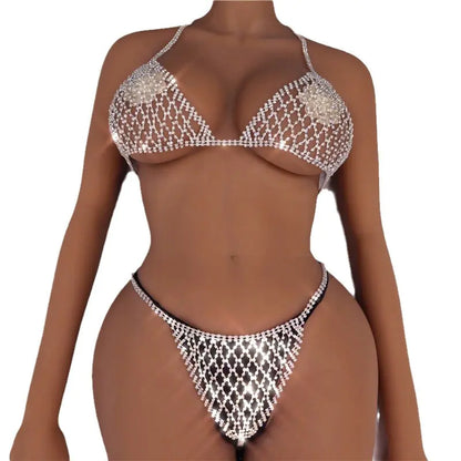 Style Loft Collection Rhinestone Bikini Set