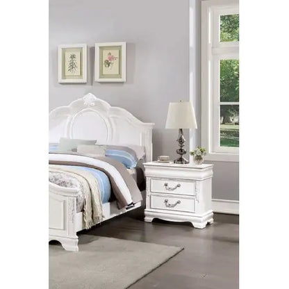 Style Loft Collection Classic White Solid Wood Nightstand