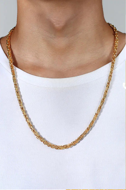 Style Loft Collection Handcrafted 304 Stainless Steel Byzantine Chain