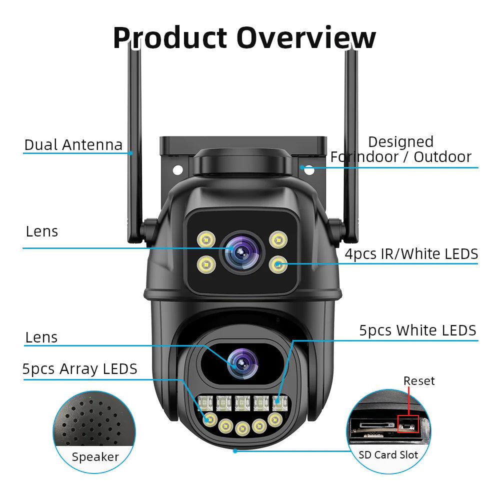Style Loft Collection SecureStyle 4K Ultra 360° Dual Camera Night Vision Surveillance