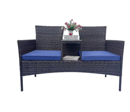 Style Loft Collection Rattan Garden Lounge Set with Glass Table