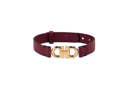 Style Loft Collection x Salvatore Ferragamo Pomegranate Reversible Double Gancini Hook Leather Bracelet