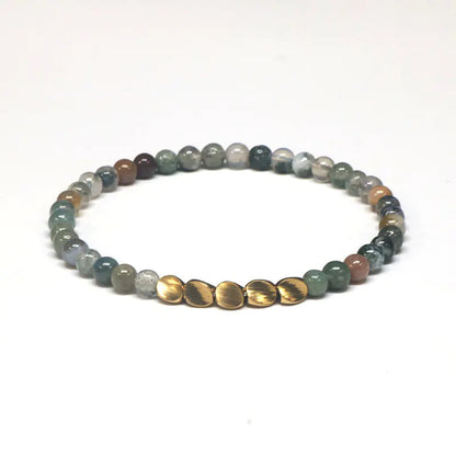 Stylel Loft Collection Natural Agate & Bronze Beaded Bracelet