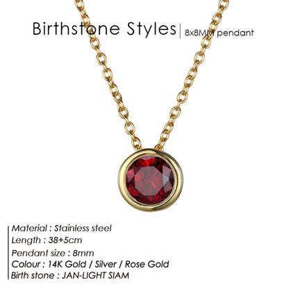 Style Loft Collection Stainless Steel Birth Gemstone Necklace