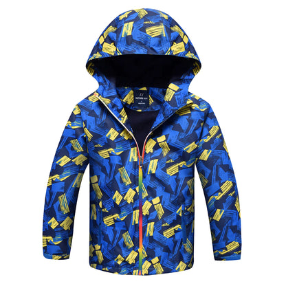 Style Loft Collection Abstract Artistry Waterproof Windbreaker Jacket