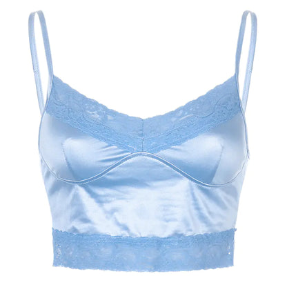 Style Loft Collection Satin Ribbon Crop Top Cami