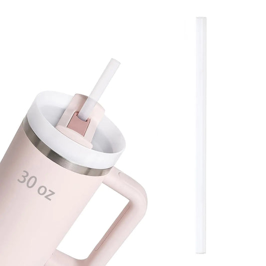 Style Loft Collection Straw for Stanley Cup 30oz 11" Replacement Long Straw Compatible with Stanley Tumbler Straws 1 Reusable Straws Clear，for Stanley Cup Accessories，Machine washable（Transparent White）