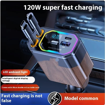 Style Loft Collection AutoLoft UltraFast Double Retractable 120W Type-C Power Charger