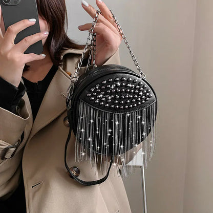 Style Loft Collection Round Tassel Crossbody Shoulder Bag
