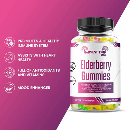 Style Loft Collection Elderberry Gummies for Immunity, Heart Health, and Mood Enhancement
