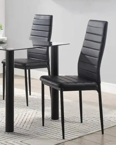 Style Loft Collection Contemporary Black Metal Dining Chairs 2pc Set