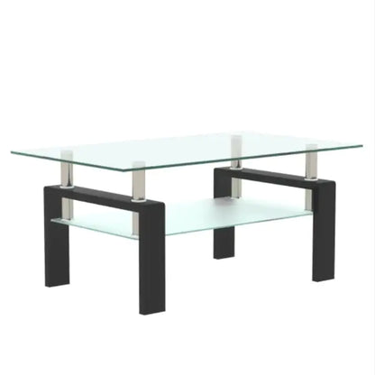 Style Loft Collection Elegant Black Glass Coffee Table