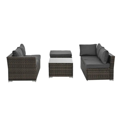 Style Loft Collection Outdoor Wicker Patio Furniture with Tempered Glass Coffee Table
