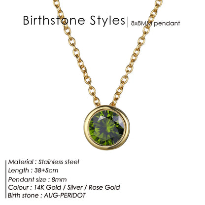 Style Loft Collection Stainless Steel Birth Gemstone Necklace