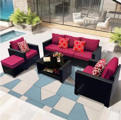 Style Loft Collection 7-Piece PE Rattan Patio Set with Coffee Table