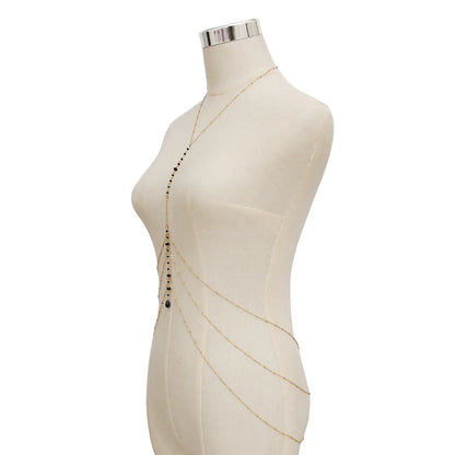 Style Loft Collection Black Crystal Body Necklace