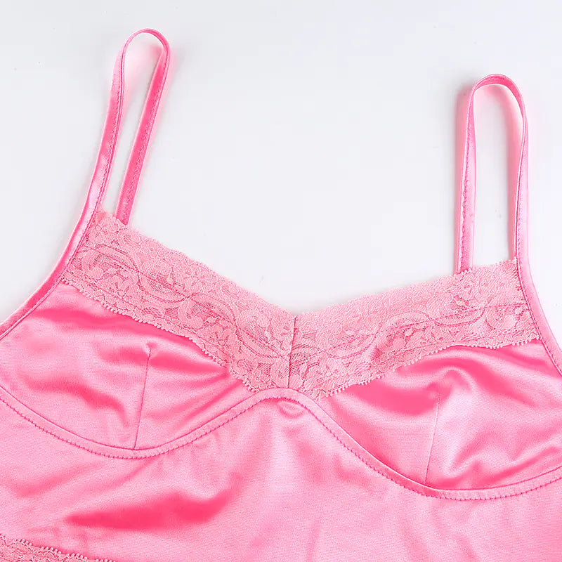 Style Loft Collection Satin Ribbon Crop Top Cami