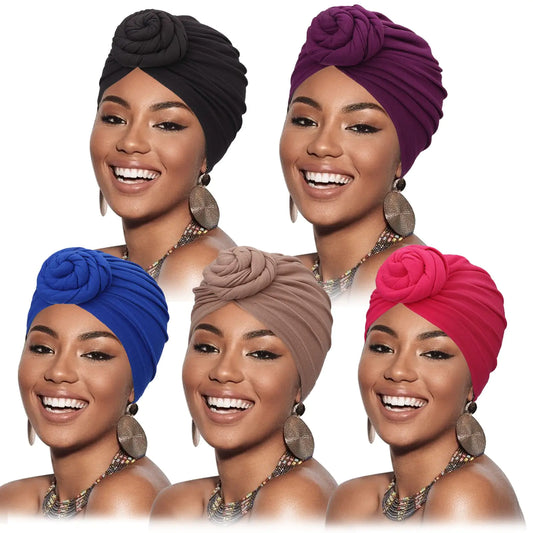 Style Loft Collection 5 Pack Pre-Knotted African Headwraps