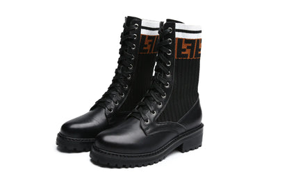 Style Loft Collection Knitted Leather Boots