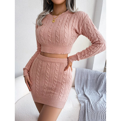 Style Loft Collection Cold in July Two-Piece Knit Crop Top Skirt Set