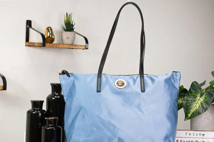 Style Loft Collection x Versace Portuna Medusa Medium Cornflower Blue Nylon Leather Tote
