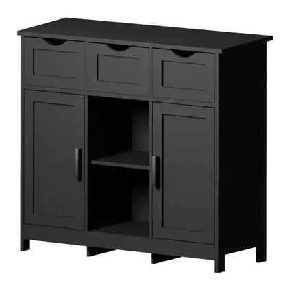 Style Loft Collection Versatile Black Storage Cabinet with Shelves and Drawers