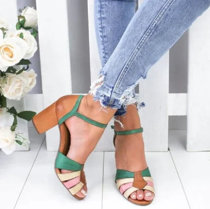 Style Loft Collection Florist's Dream Buckle Heel Sandals