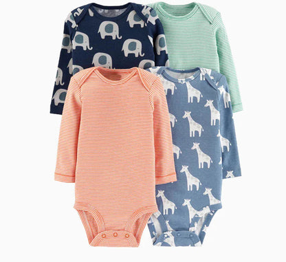 Style Loft Collection BabyStyle Lune Rosee 4-Pack Long Sleeve Infant Bodysuits
