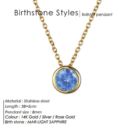 Style Loft Collection Stainless Steel Birth Gemstone Necklace