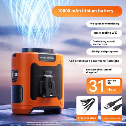 Style Loft Collection Neck or Waste Hanging Powerbank Flashlight Fan