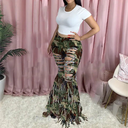 Style Loft Collection Flared Tassel Denim Trousers