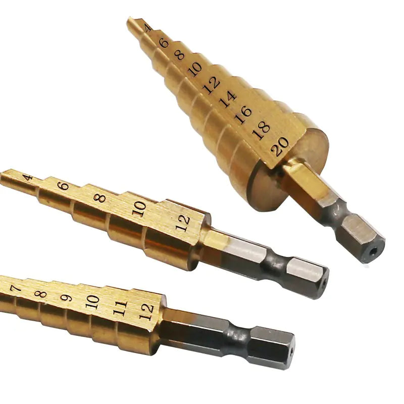 Style Loft Collection ToolStyle Titanium Coated 3-20mm Step Drill Set with Hex Handle