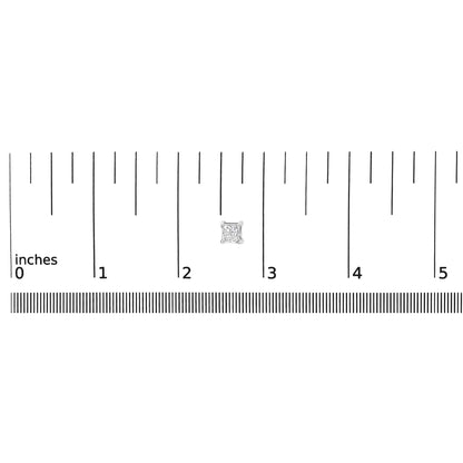 Style Loft Collection 14K White Gold Princess Cut Lab-Grown Diamond Solitaire Stud Earrings (F-G Color, VS2-SI1 Clarity)