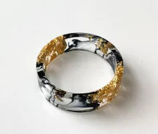 Style Loft Collection Handmade Dried Flowers and Gold Foil Resin Ring