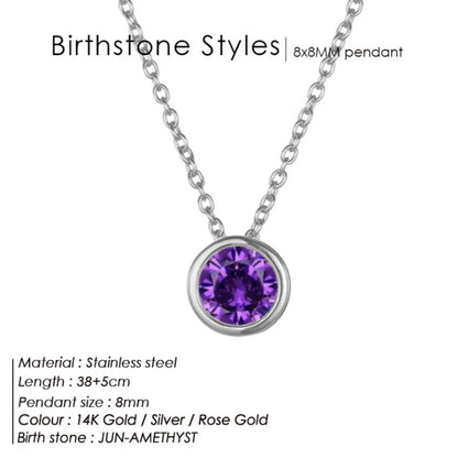 Style Loft Collection Stainless Steel Birth Gemstone Necklace
