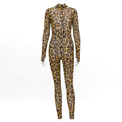 Style Loft Collection Papillon Noir Leopard Print Jumpsuit