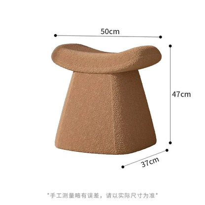 Style Loft Collection Plush Cashmere and Solid Wood Minimalist's Dream Vanity Stool