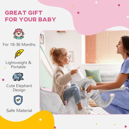 Style Loft Collection Baby Elephant Wooden Rocking Chair