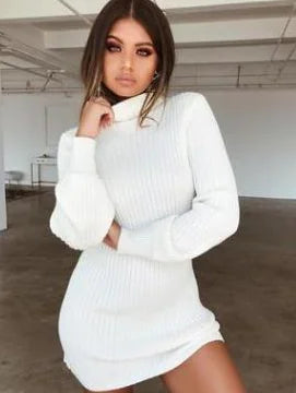 Style Loft Collection Catch Me After Work-Work Turtleneck Sweater Dress