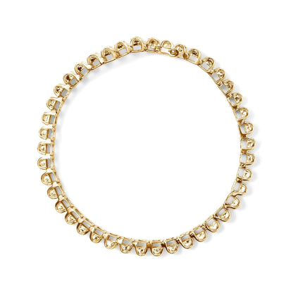 Style Loft Collection 14K Gold 5.00 Ctw Square Princess Cut White Diamond Rectangular Invisible Set Link Tennis Bracelet (H-I Color, SI2-I1 Clarity) - 7.25” Inches