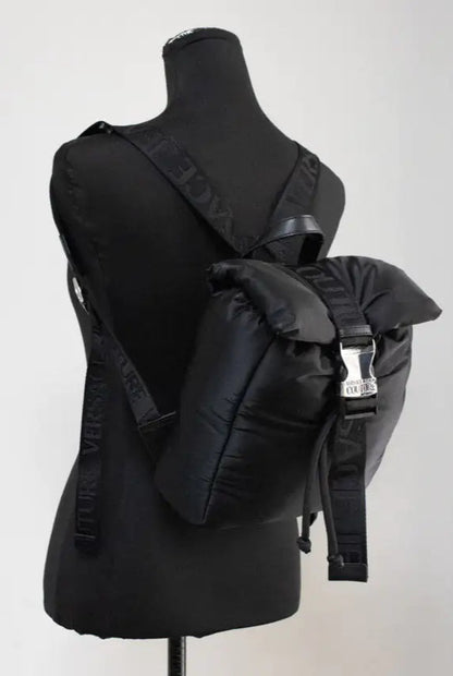 Style Loft Collection x Versace Jeans Couture Small Black Nylon Safety Buckle Backpack