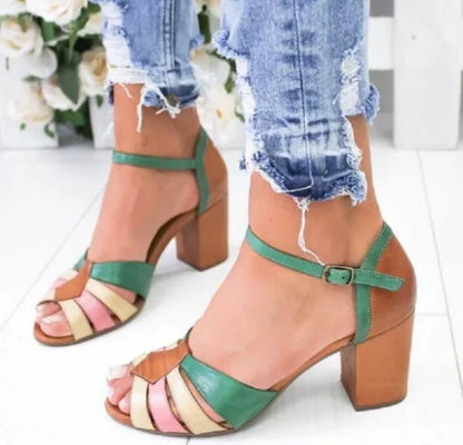 Style Loft Collection Florist's Dream Buckle Heel Sandals