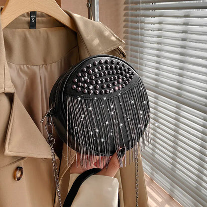 Style Loft Collection Round Tassel Crossbody Shoulder Bag