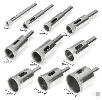 Style Loft Collection ToolStyle 6-50mm Diamond Glass and Marble Hole Saw Drill Bit Set